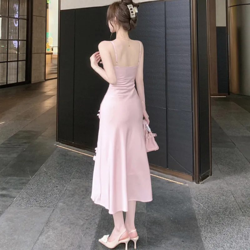 FLIM Slip Dresses Women's Pink-7