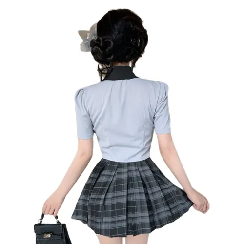 FLIM Uniforms Women's Shirt+Pleated Skirt