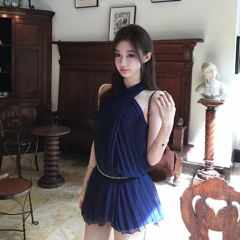 FLIM Sleeveless Dress Women's Dark Blue-11