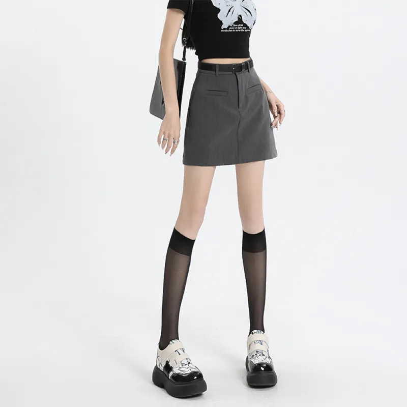 FLIM Casual Short Skirts Women's Coffee-5