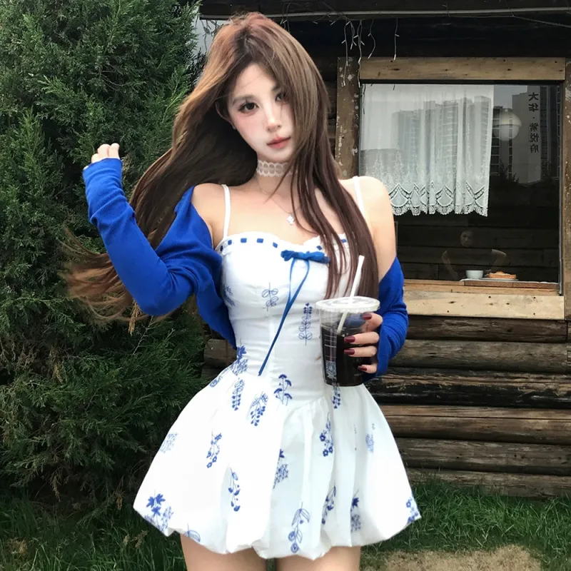 FLIM Slip Dresses Women's Blue Box-4