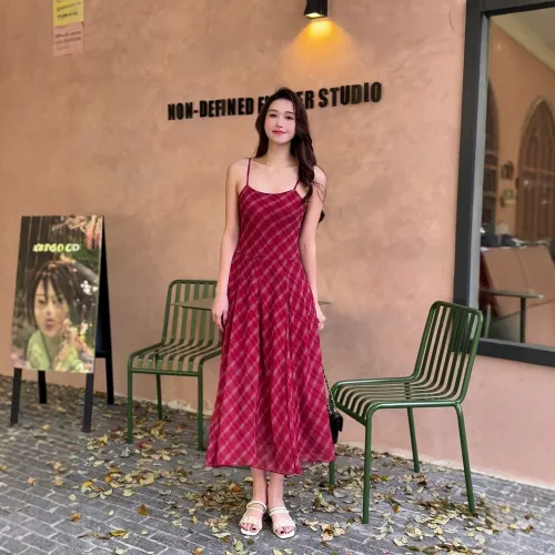 FLIM Slip Dresses Women's Red