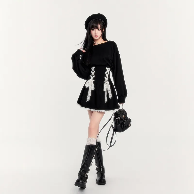 FLIM Long Sleeved Dress Women's Black-2
