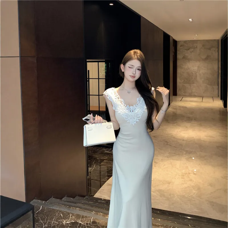 FLIM Sleeveless Dresses Women's Apricot-2