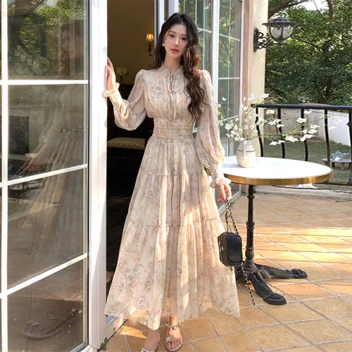 FLIM Long Sleeved Dress Women's Apricot