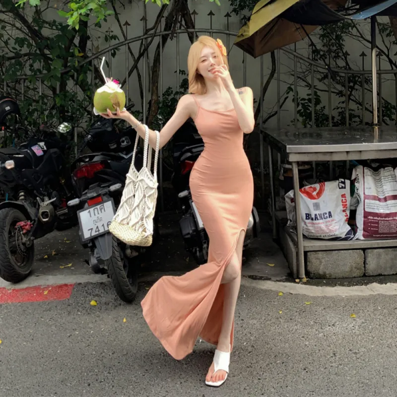 FLIM Slip Dresses Women's Pink-3