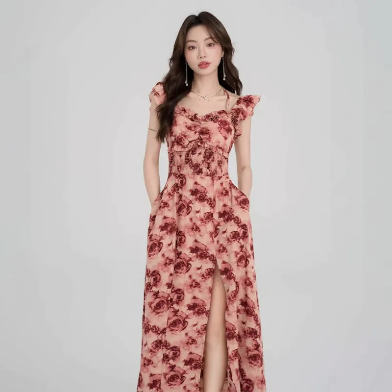 FLIM Sleeveless Dresses Women's Floral-3