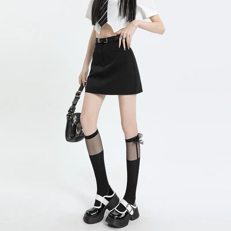 FLIM Casual Short Skirts Women's Coffee-15