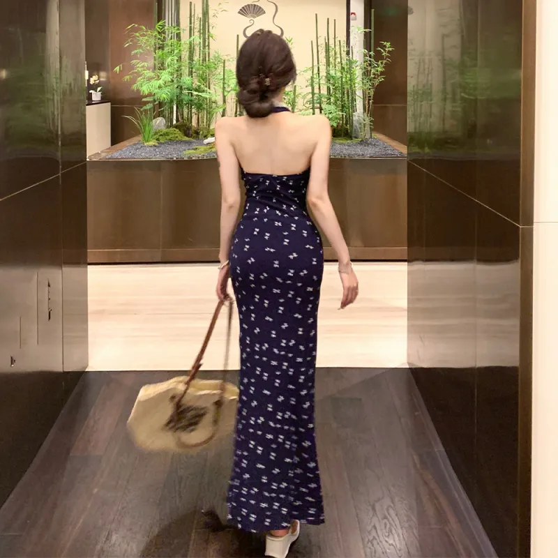 Vine Color Sleeveless Dress Style Women's Blue Single Item-28