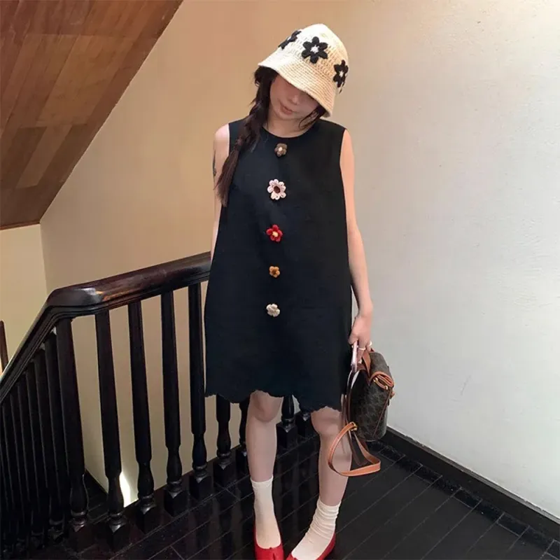 FLIM Sleeveless Dresses Women's Black-1