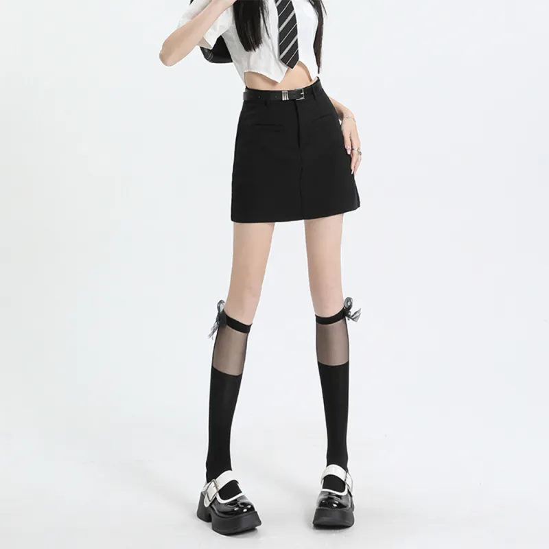 FLIM Casual Short Skirts Women's Coffee-12