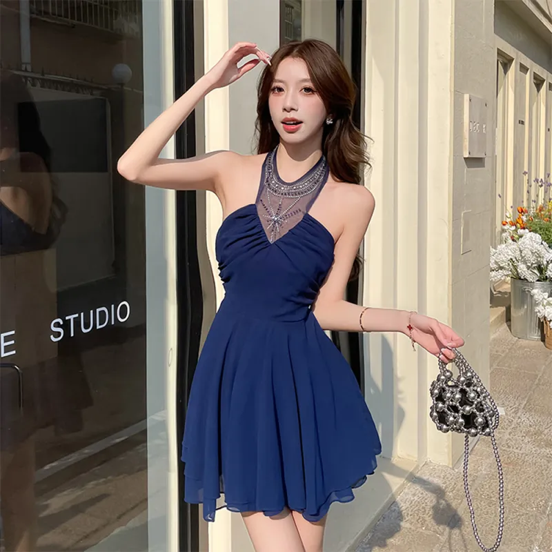 FLIM Sleeveless Dresses Women's Blue-1