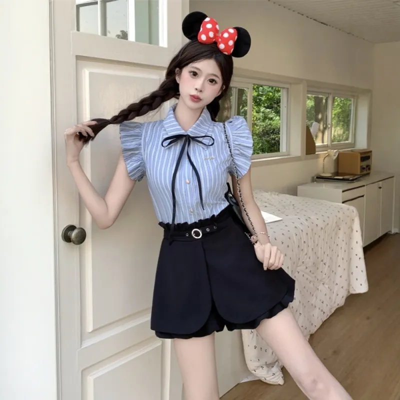 FLIM Skirt Set Women's Blue+Black-4