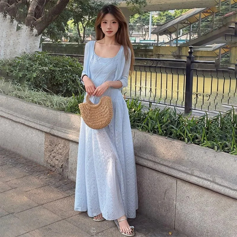 FLIM Slip Dresses Women's Blue Bear Box-4