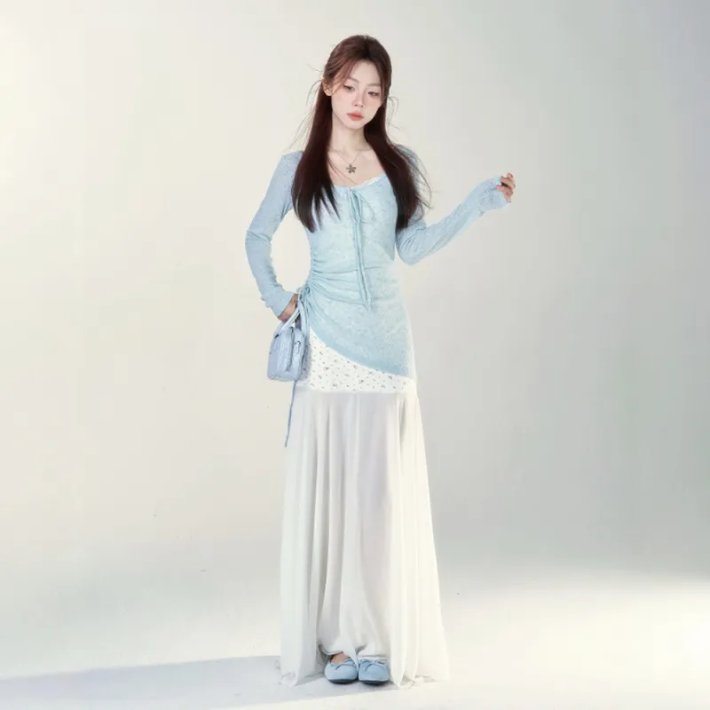 FLIM Two Piece Skirt Sets Women's White Set-1