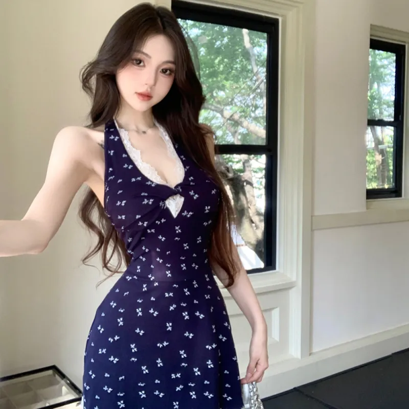 FLIM Sleeveless Dresses Women's Blue-3