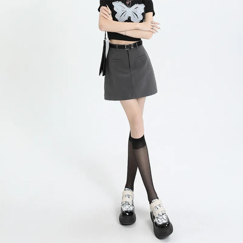 FLIM Casual Short Skirts Women's Coffee-3