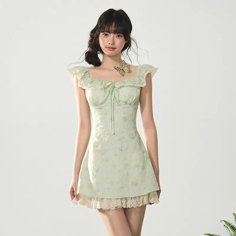 FLIM Slip Dresses Women's Light Green-3