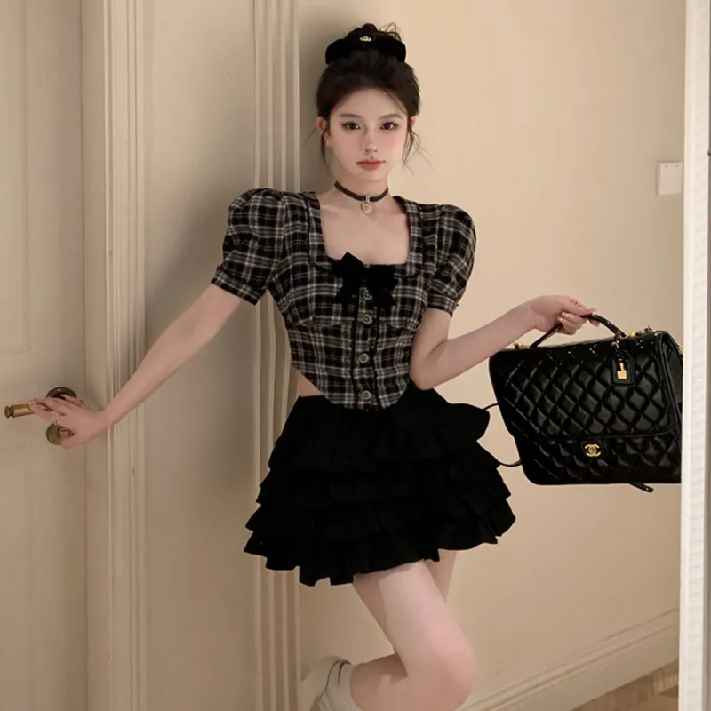 FLIM Two Piece Skirt Sets Women's-4
