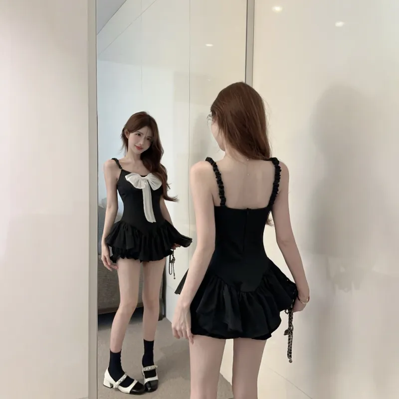 FLIM Slip Dresses Women's Black-6