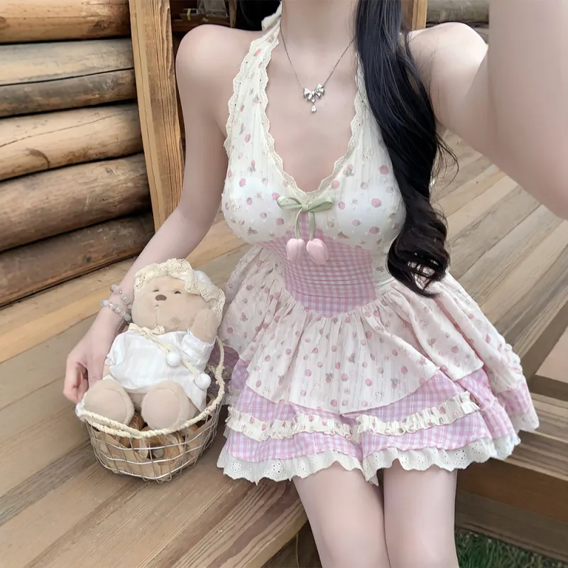 FLIM Sleeveless Dresses Women's Pink-4