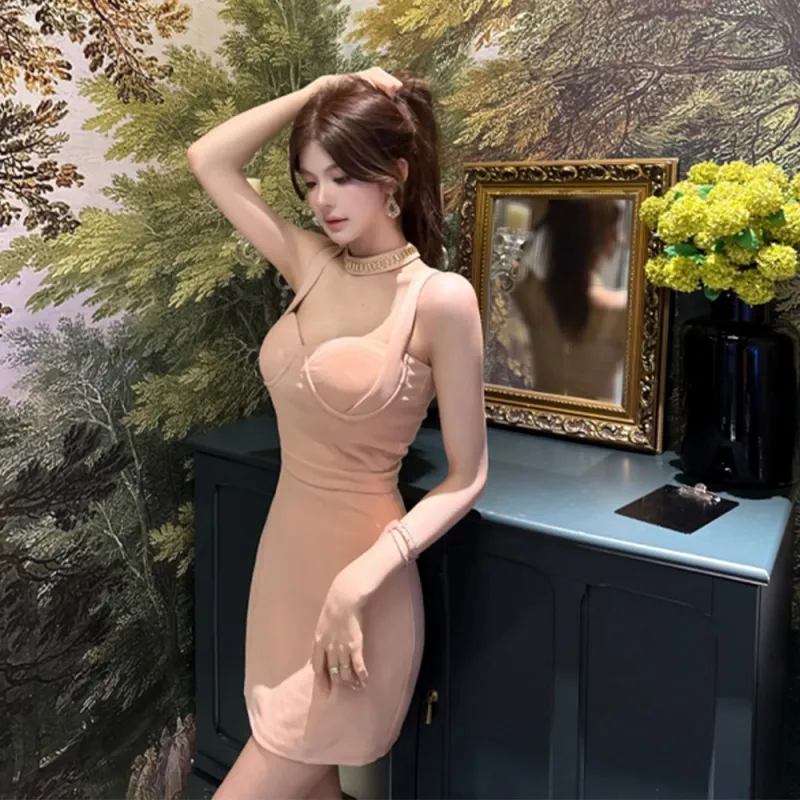 FLIM Slip Dresses Women's Pink-4