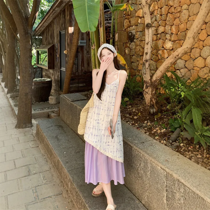 FLIM Slip Dresses Women's Purple-2