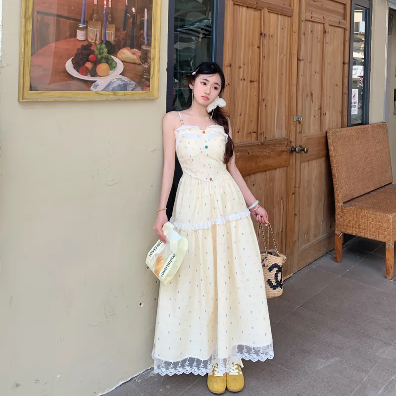 FLIM Slip Dresses Women's Yellow-5