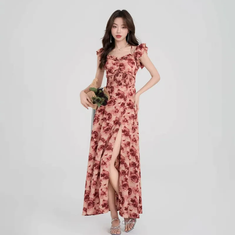 FLIM Sleeveless Dresses Women's Floral-4