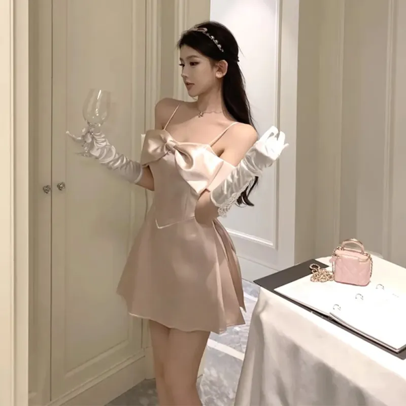 FLIM Slip Dresses Women's Pink-2