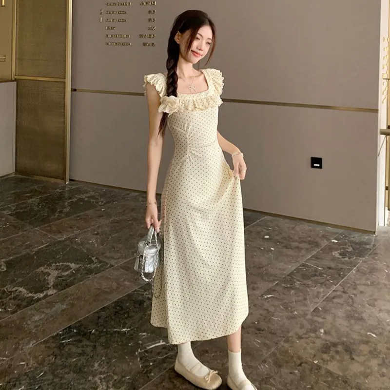 FLIM Sleeveless Dress Women's Apricot-3