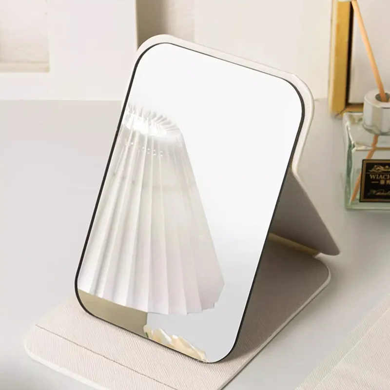 Shame Foldable Desktop Standable And Portable Makeup Mirror-5