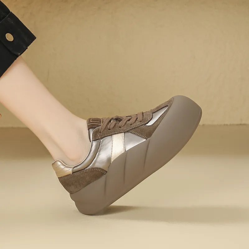 D FUSE SCANDINAVIA Skateboard Shoes Women's Low Top Brown-5