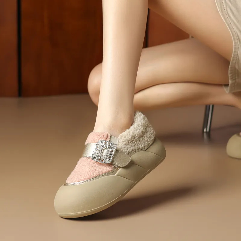 D:FUSE SCANDINAVIA Warm And Wear-Resistant Coverage Low-Top Casual Shoes 4..5cm Women's-3