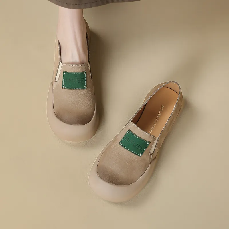 D FUSE SCANDINAVIA Small Leather Shoes Flat Slip on Fashion Women's Shoes Women's Casual Shoes Women's-3
