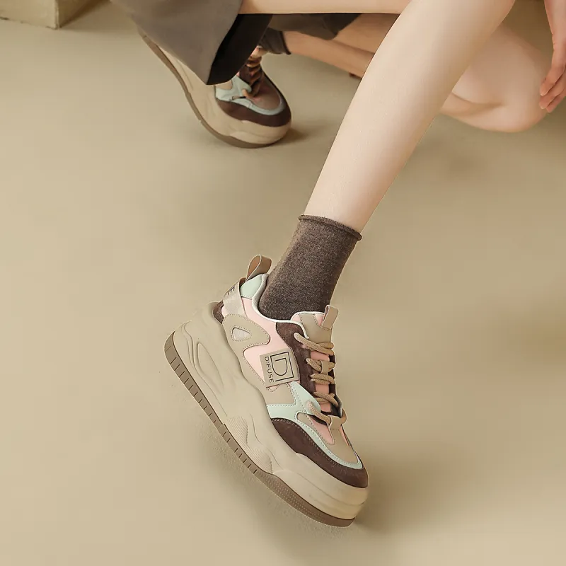 D:FUSE SCANDINAVIA Wear-Resistant Lightweight Height Increasing Low-Top Stylish Skateboarding Shoes Women's-9