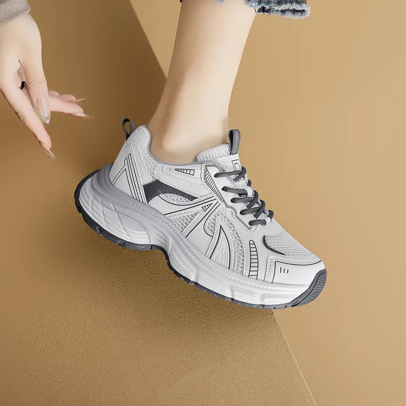 D FUSE SCANDINAVIA Abrasion Resistant Height Increasing Slip Resistant Breathable Low Top Chunky Sneakers Women's-8