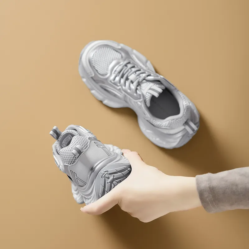 D FUSE SCANDINAVIA Abrasion Resistant Height Increasing Slip Resistant Breathable Low Top Chunky Sneakers Women's-3