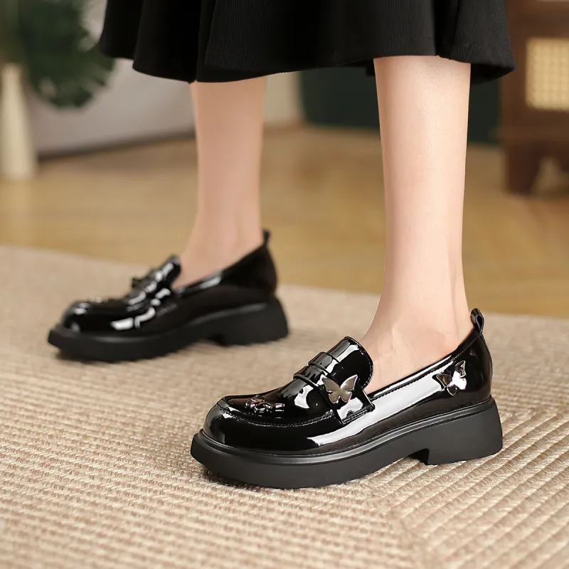 D FUSE SCANDINAVIA Loafers 4cm Women's Black-4
