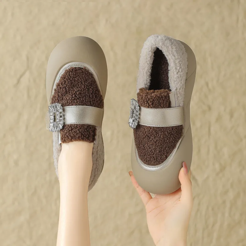 D:FUSE SCANDINAVIA Warm And Wear-Resistant Coverage Low-Top Casual Shoes 4..5cm Women's-11