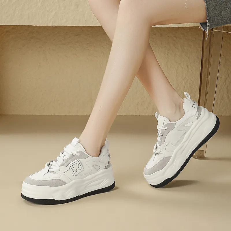 D:FUSE SCANDINAVIA Wear-Resistant Lightweight Height Increasing Low-Top Stylish Skateboarding Shoes Women's-5