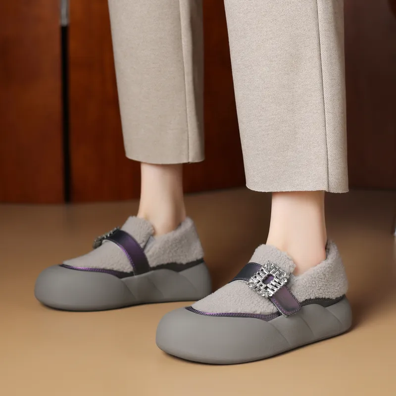 D:FUSE SCANDINAVIA Warm And Wear-Resistant Coverage Low-Top Casual Shoes 4..5cm Women's-16