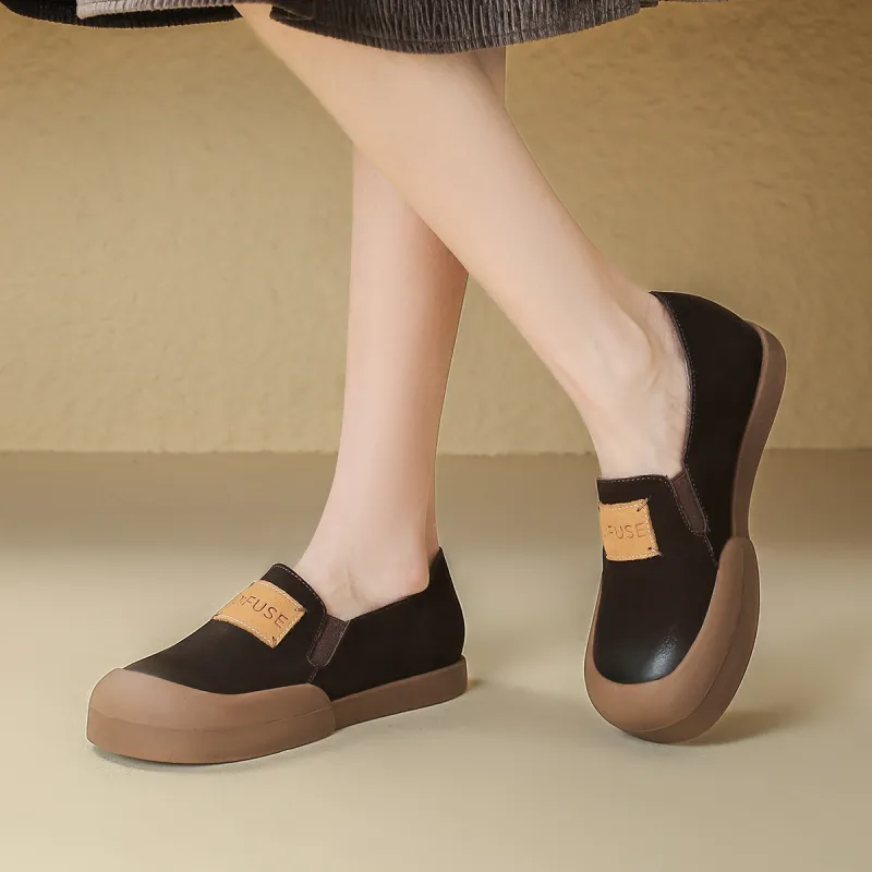 D FUSE SCANDINAVIA Small Leather Shoes Flat Slip on Fashion Women's Shoes Women's Casual Shoes Women's-2
