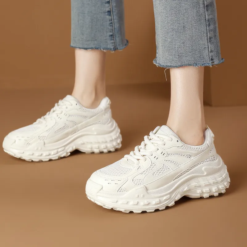 D:FUSE SCANDINAVIA Wear-Resistant Breathable Lightweight Height Increasing Low-Top Chunky Sneakers Women's-14