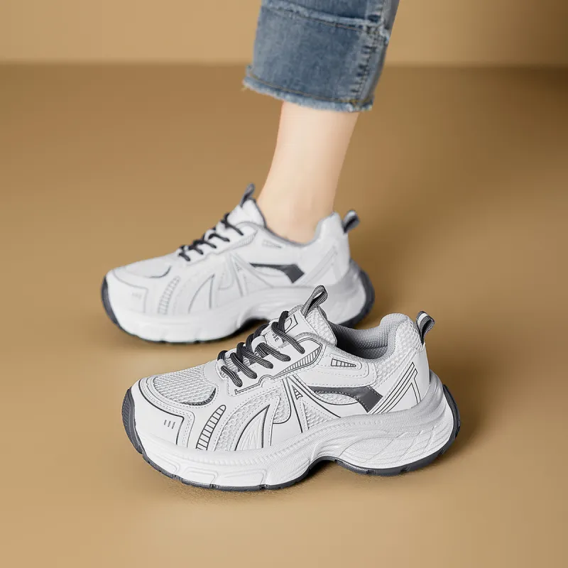 D FUSE SCANDINAVIA Abrasion Resistant Height Increasing Slip Resistant Breathable Low Top Chunky Sneakers Women's-7
