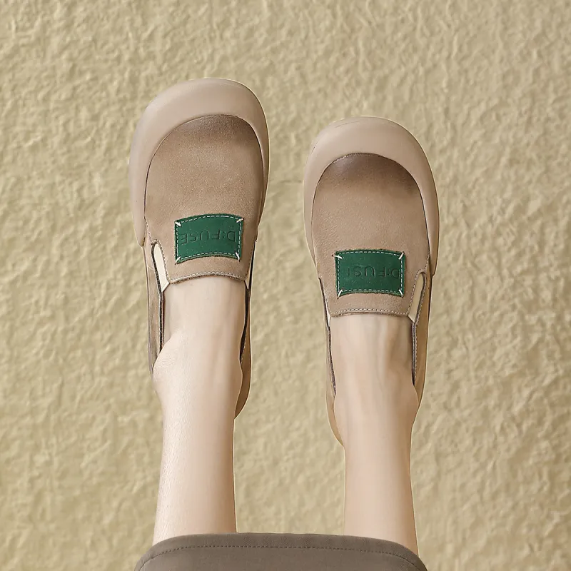 D FUSE SCANDINAVIA Small Leather Shoes Flat Slip on Fashion Women's Shoes Women's Casual Shoes Women's-1