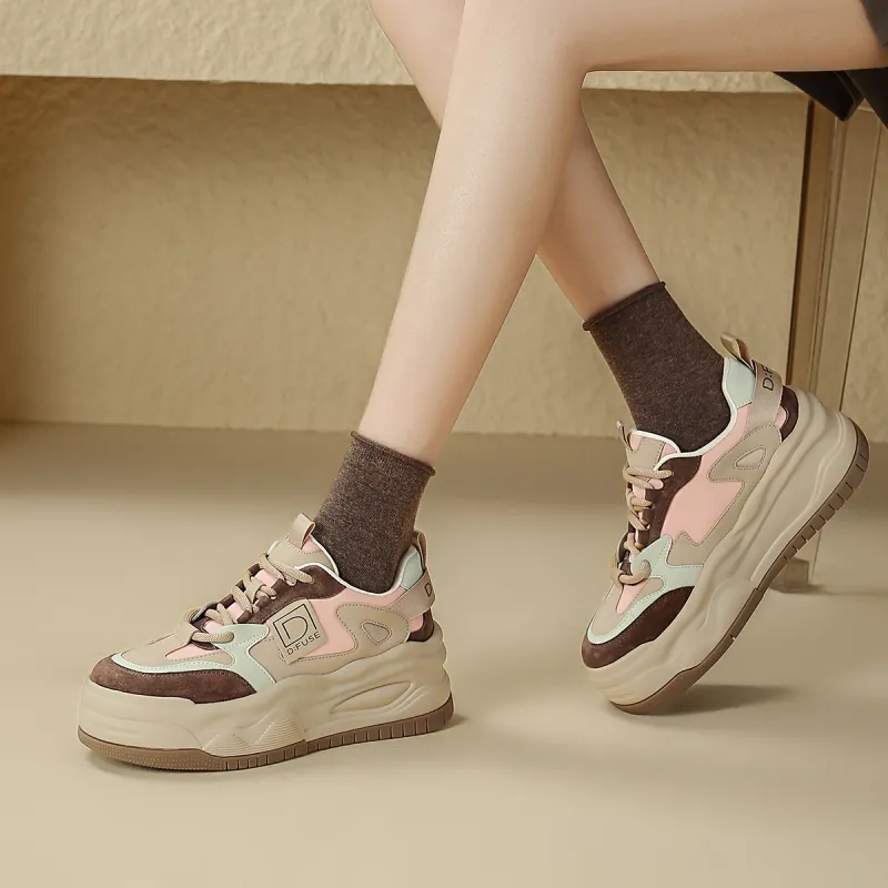 D:FUSE SCANDINAVIA Wear-Resistant Lightweight Height Increasing Low-Top Stylish Skateboarding Shoes Women's-8