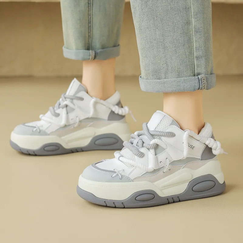 D FUSE SCANDINAVIA Wear Resistant Lightweight Height Increasing Low Top Stylish Skateboarding Shoes Women's-6