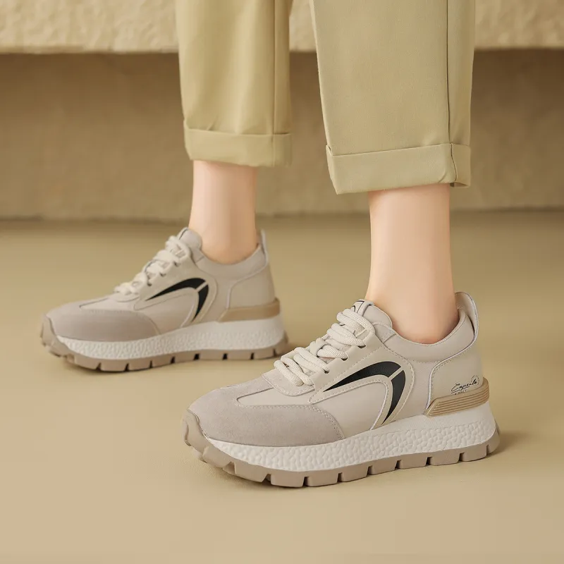 D FUSE SCANDINAVIA Cushioned Wear Resistant Height Increasing Low Top Chunky Sneakers Women's-5