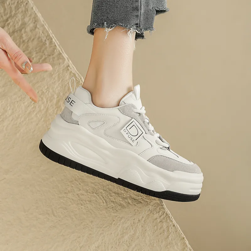 D:FUSE SCANDINAVIA Wear-Resistant Lightweight Height Increasing Low-Top Stylish Skateboarding Shoes Women's-3